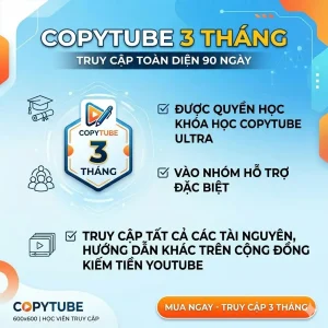 COPYTUBE 3 THÁNG – GÓI VIP KIẾM TIỀN YOUTUBE VIEW MỸ